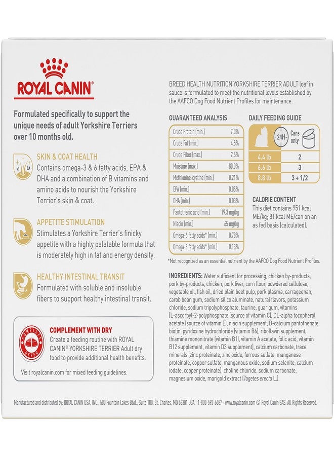 Royal Canin Breed Health Nutrition Yorkshire Terrier Adult Loaf in Sauce Dog Food, 3 oz (Pack of 6) - Image 3