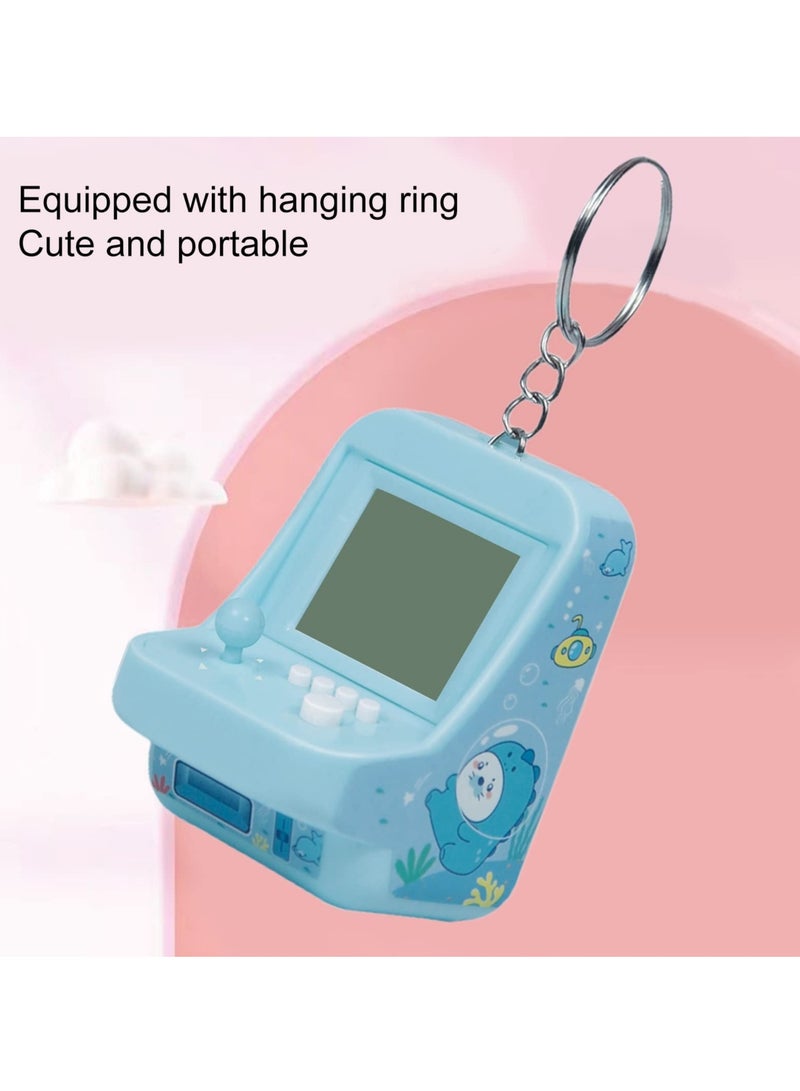 Tiny Arcade Machine Keychain Mini Game Console 26 Classic Games Kids Blue - Image 2