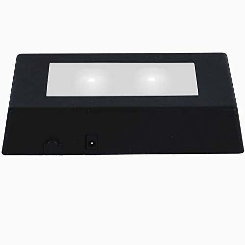 EUSTUMA LED Light Base Rectangle Display Stand In A Variety of Colors,Lighted Up Stand Color Changing Small LED for 3D Glass Crystal Art,Holiday Party Decoration. (Black, Small) - Image 1