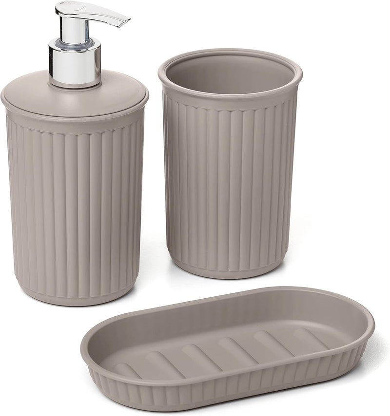 Tatay Taupe Bathroom Accessory Set - Image 1