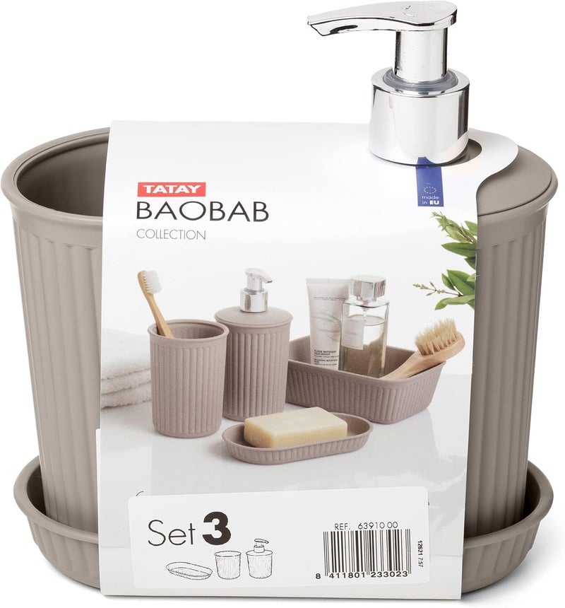 Tatay Taupe Bathroom Accessory Set - Image 2
