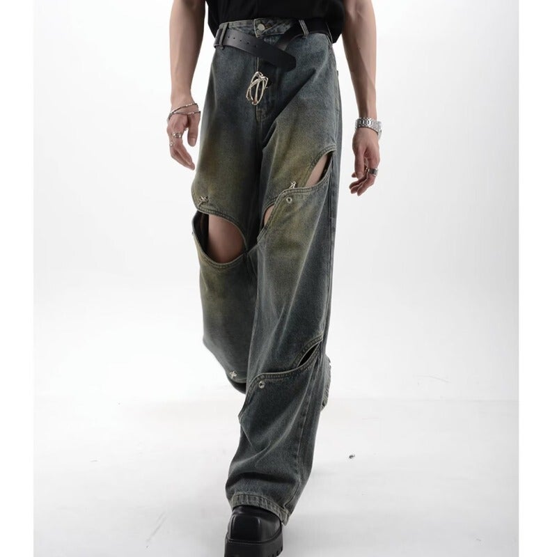 Unisex Classic Denim Jeans Loose Fit Daily Outdoor Wear - Image 3