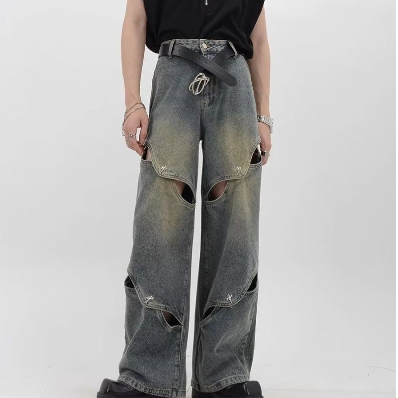 Unisex Classic Denim Jeans Loose Fit Daily Outdoor Wear - Image 1