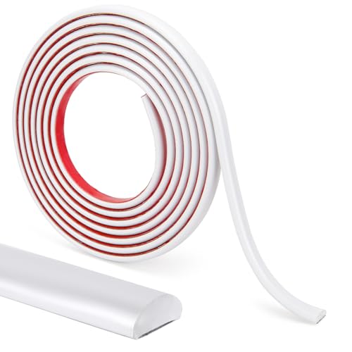 LONGKING 25 ft Peel and Stick Trim, Molding Trim for Walls, Edges, Borders, Backsplash Tiles, Flexible and Self Adhesive Trim, White - Image 1