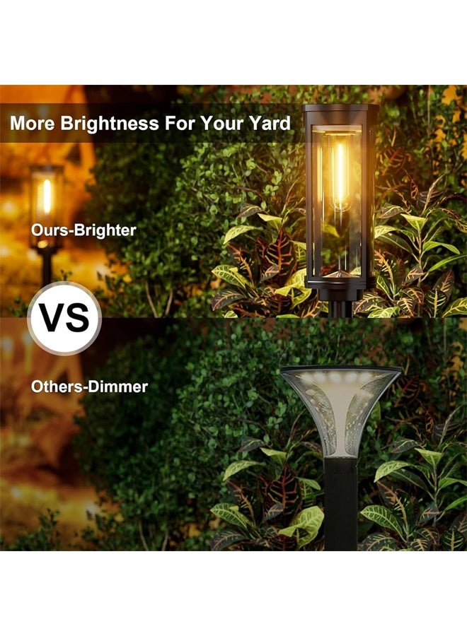 DUNISO 4 Pack Solar Pathway Lights Outdoor, Solar Powered Landscape Lights ，IP65 Waterproof，Moisture-proof，Decorative for Walkway Driveway Lawn Patio Sidewalk Yard，Black - Image 3