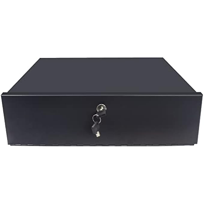 rayihni صندوق قفل DVR من الفولاذ الثقيل 16 قياس (BK 21" × 21" × 8") مع نادي أمان ذكي ومروحة، خزانة خادم، أقفال حاوية الشبكة - Image 1