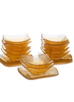 24 Piece Hospitality Set Consisting Of 12 Bowls With 12 Dishes For Sweets And Nuts, And It Is Multi Use Clear Square Glass
Shape 15X15 Cm