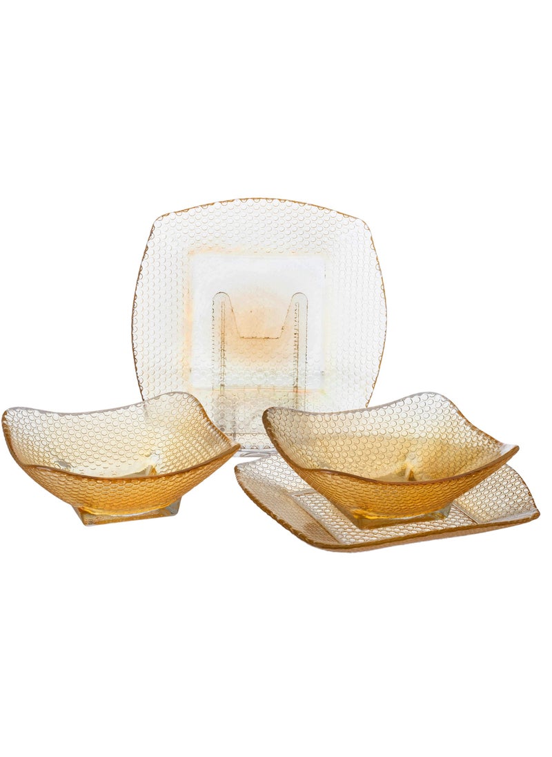 Dania - 24 Piece Hospitality Set Consisting Of 12 Bowls With 12 Dishes For Sweets And Nuts, And It Is Multi Use Clear Square Glass
Shape 15X15 Cm - Image 1