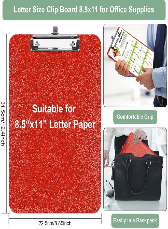 SFLHHDM لوحة كتابة شفافة لامعة (قطعة واحدة)، لوحة بلاستيكية مع حامل قلم، مقاس 8.85 × 12.4 بوصة، لوحة كتابة لامعة بمشبك منخفض، لوحة كتابة معلقة لطيفة للوازم المكتبية، لوحة كتابة لامعة - برتقالي - Image 4