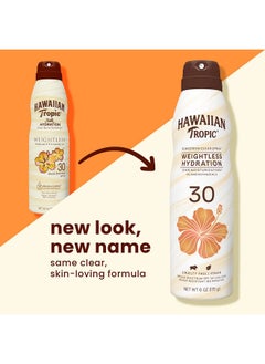 Hawaiian Tropic Hawaiian Tropic Weightless Hydration Clear Spray Sunscreen Spf 30 6Oz ; Hawaiian Tropic Sunscreen Spf 30 Sunblock Oxybenzone Free Sunscreen Spray On Sunscreen Pack Spf 30 6Oz Each Twin Pack  - Image 3