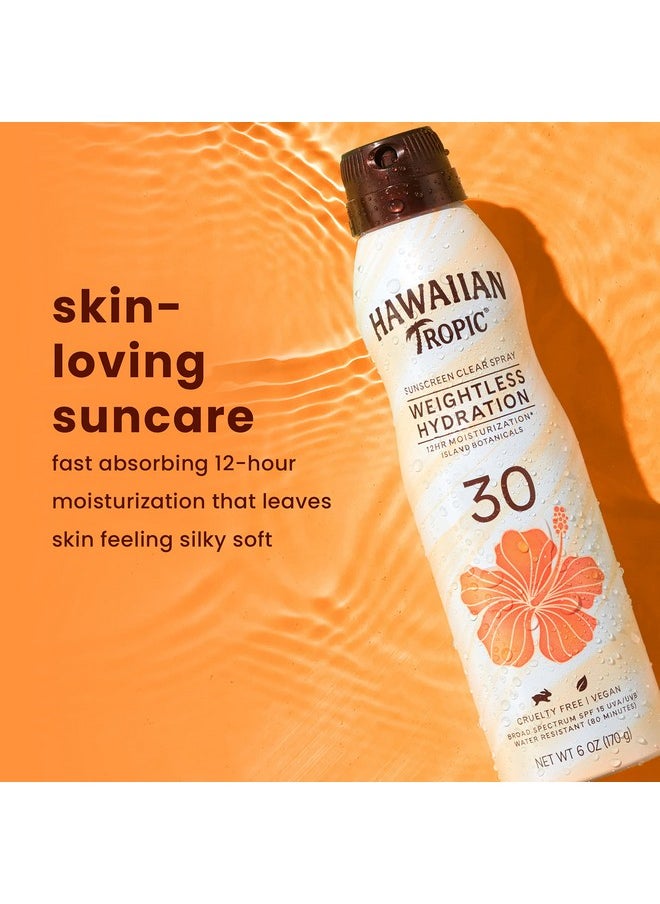 Hawaiian Tropic Hawaiian Tropic Weightless Hydration Clear Spray Sunscreen Spf 30 6Oz ; Hawaiian Tropic Sunscreen Spf 30 Sunblock Oxybenzone Free Sunscreen Spray On Sunscreen Pack Spf 30 6Oz Each Twin Pack  - Image 4