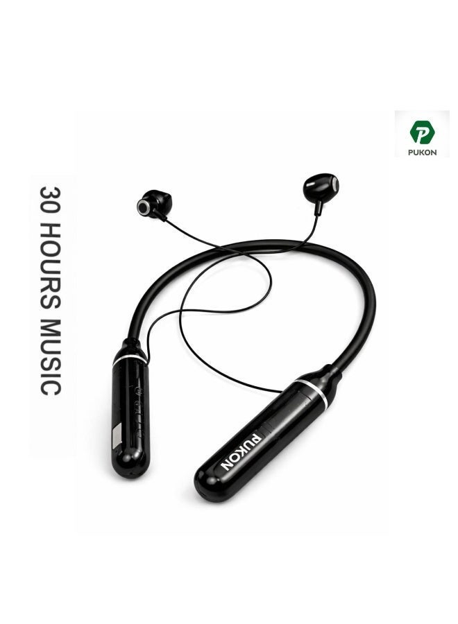 PUKON NB-50 Wireless Bluetooth Neckband Earphones with 30 Hours Playtime, LED Display, Magnetic Sports Design, TF Card Support – 1 Year Replacement Warranty - Image 3