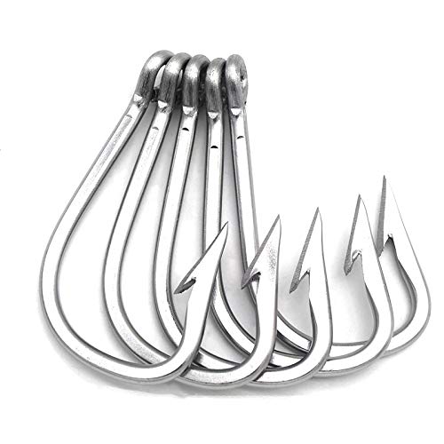 SENYUBBY Saltwater Large Giant Shark,Tuna and Catfish Hooks Extra Strong Stainless Steel Fishing Hooks (12/0(Pack of 5)) - Image 1