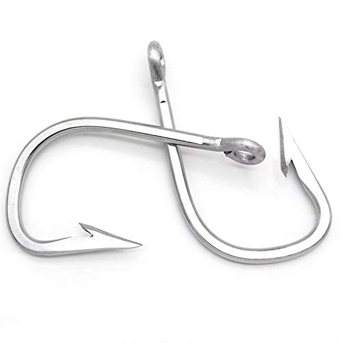 SENYUBBY Saltwater Large Giant Shark,Tuna and Catfish Hooks Extra Strong Stainless Steel Fishing Hooks (12/0(Pack of 5)) - Image 4