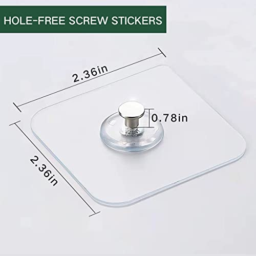 Boniry 6 Pcs Adhesive Wall Hook | Nail Free Photo Frame Wall Hook Screw Adhesive Non-Trace No Drilling for Bathroom Shower Kitchen Installation Hanging | Hooks for Hanging - Image 2