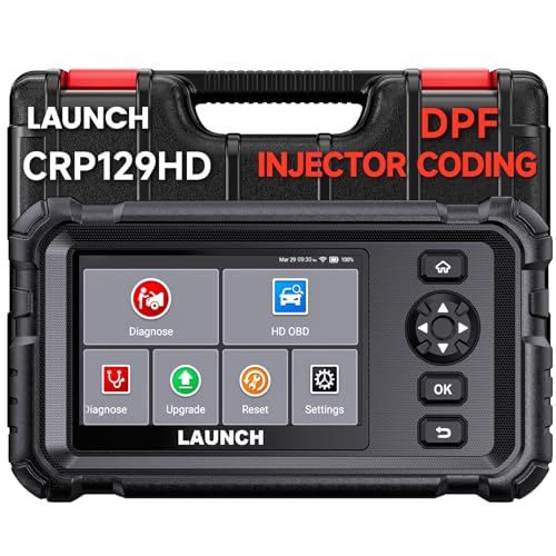 Launch 2025 LAUNCH CRP129HD Heavy Duty Truck Scanner with DPF Regen Speed Limit Adjust Reset Full System Diesel Semi Truck Diagnostic Tool Code Reader for Cummins Detroit International Paccar