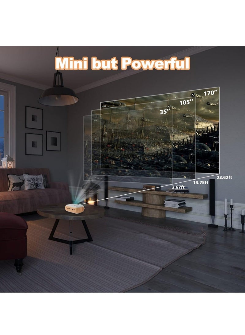A10 Mini Projector, 1080P Full HD, 100 ANSI Room Dorm Home Theater Video Projector Compatible with iOS, Android, HDMI, TV Stick, USB, PC and Remote Control  - Image 4