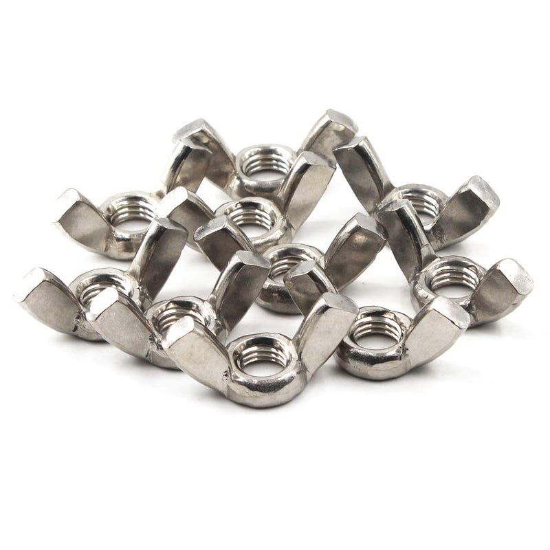 SeeRaphee M8(5/16") 304 Stainless Steel Butterfly Wing Nut Set DIN315 Hand Twist Tighten Hardware Nut Fasteners Parts(10PCS) - Image 1