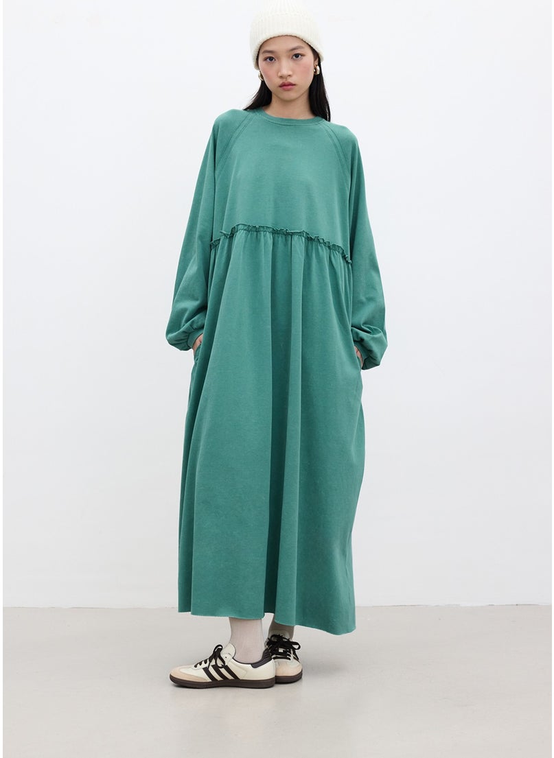 Oversized Gathered Dress Green - pzsku/ZDB79168A7470004CF856Z/45/_/1741272217/a9e0f064-880e-41ba-b0f5-eb2473c9c158