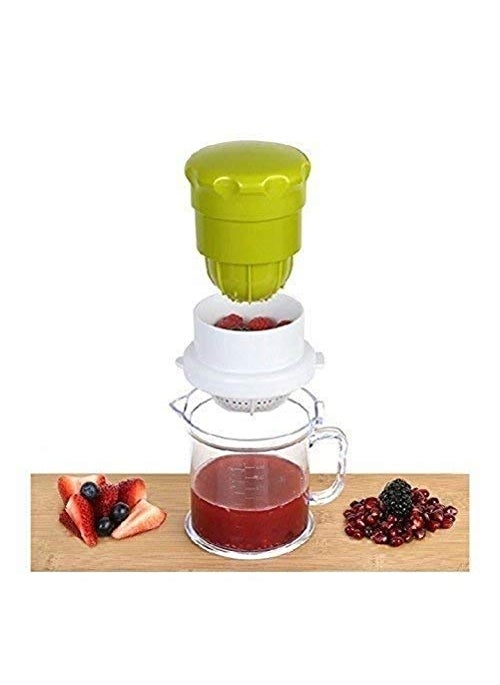 DHYANI DHYANI Fruit Juicer for Orange Grapes 2 in 1 Manual Hand Juicer with Strainer and Container Multi Use Juicer Multicolour  - Image 1