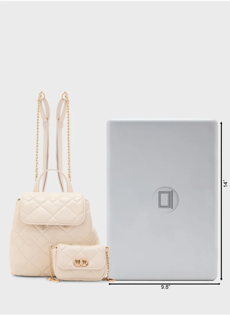 Ginger 4 In 1 Quilted Backpack With Crossbody Pouch