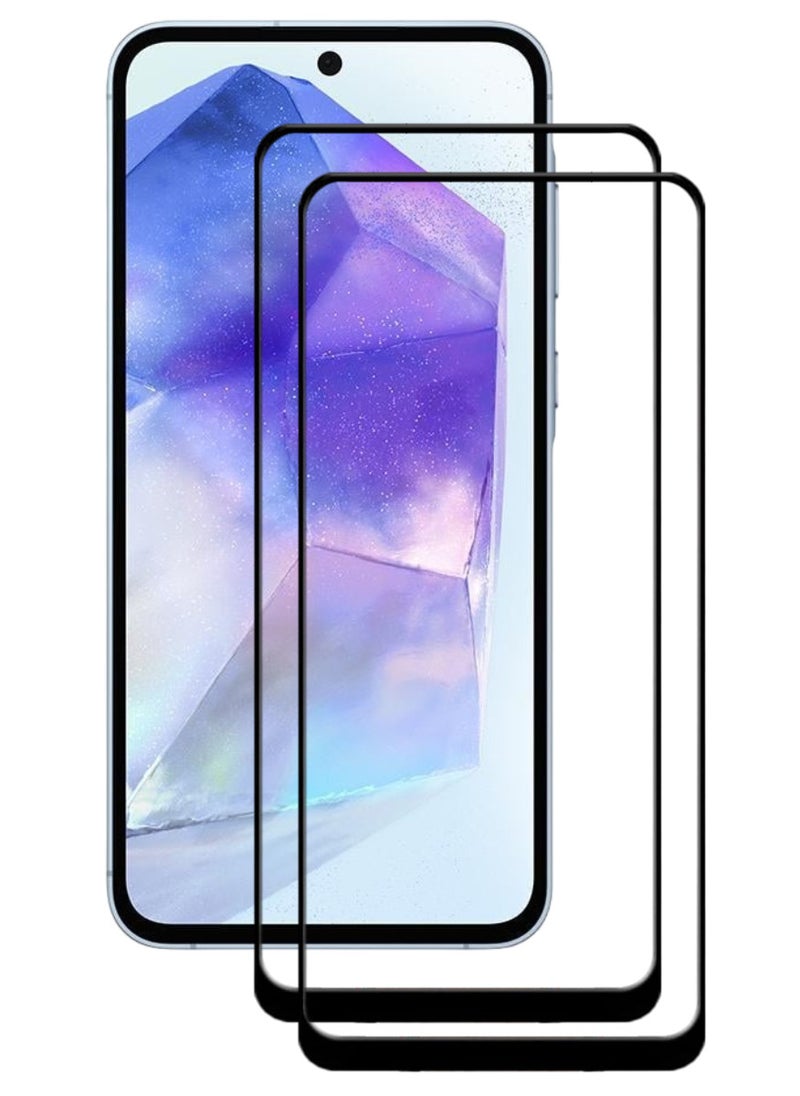 ACLIX 2 Pieces Antistatic ESD Dustproof Premium Quality High Definition Tempered Glass Screen Protector Designed For Samsung Galaxy A55 - Image 1