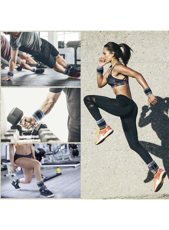 كينجمازي حقيبتان رمل للأذرع والأقدام، بوزن 2 كيلوغرام، كل قطعة تزن 1 كيلوغرام، مع حزام قابل للتعديل للجري والجمباز والتمارين الرياضية والعلاج الطبيعي - Image 2