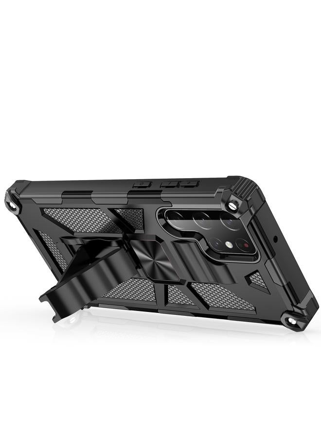 S-TOP Case For Samsung Galaxy S22 Ultra 5G Armor Shockproof TPU + PC Magnetic Protective Phone Case with Holder - Image 3