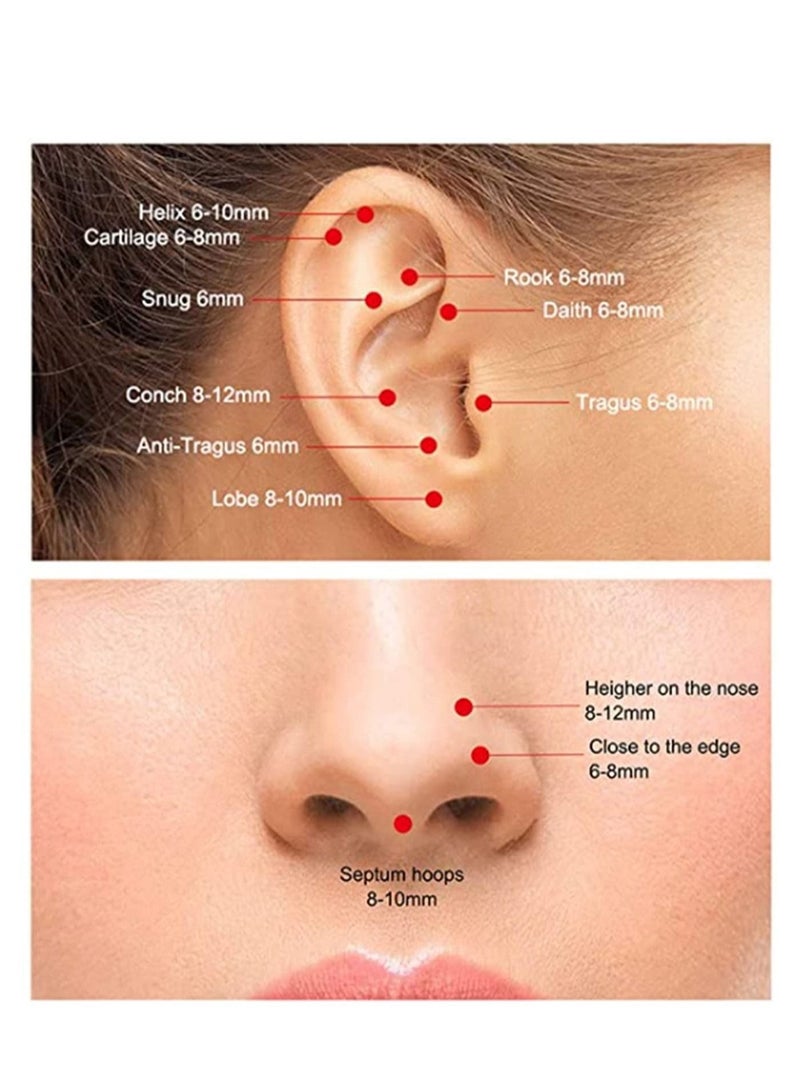 Captaintech Nose Rings Hoop, Stainless steel Nose Rings Septum Cartilage Hoop Earring Conch Piercing Jewelry for Women, Diameter 14mm Best Gift for Friends Women Girls and Girlfriend Black - Image 3