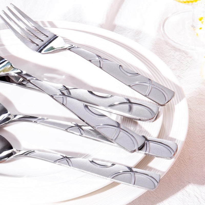 HIKAA 20PCS Silverware Set Service for 4,Premium Stainless Steel Cutlery Set, Mirror Polished Flatware Sets,Modern Kitchen Eating Utensils Set Include Spoons Forks Knives - Image 2