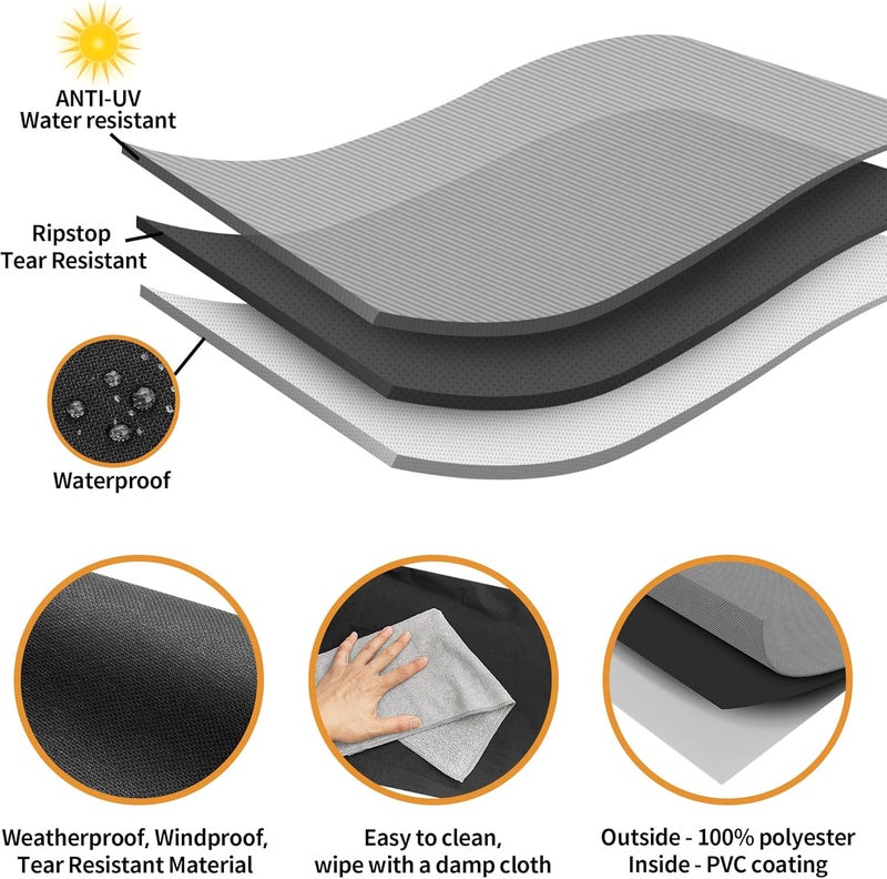NEXCOVER غطاء للشواية - بقياس 58 بوصة، مقاوم للماء، مقاوم للتلاشي، مناسب لشوايات Weber وBrinkmann وNexgrill، مناسب للاستخدام في الهواء الطلق. - Image 4