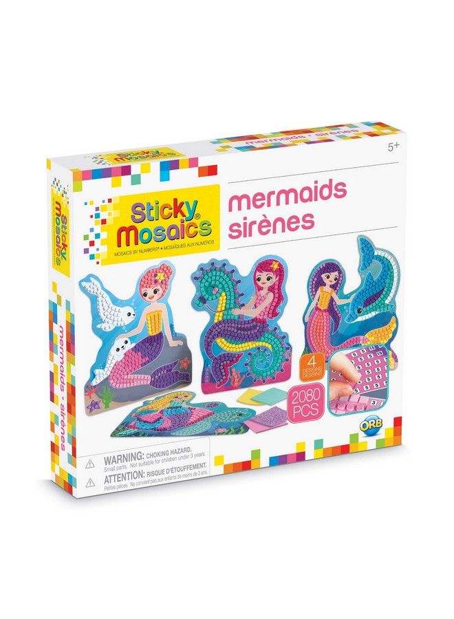 ORB The Orb Factory Sticky Mosaics Mermaids Arts & Crafts Blue/Yellow/Orange/Purple 12" X 2" X 10.75" - Image 2
