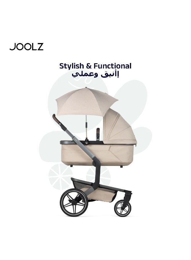 JOOLZ Universal Baby Stroller Parasol UPF50+ Sun Protection | Adjustable Flexible Arm Clip-On Umbrella | Sandy Taupe | Fits Multiple Strollers | Lightweight Shade 30 CM - Image 5