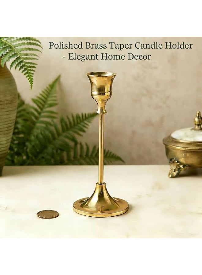 Candlestick Holders, Set of 6 Taper Candle Holders, Gold Metal Vintage Tall Candlesticks, for Fireplace, Party, Home, UAE Ramadan & Nikah Wedding Decor - Image 2