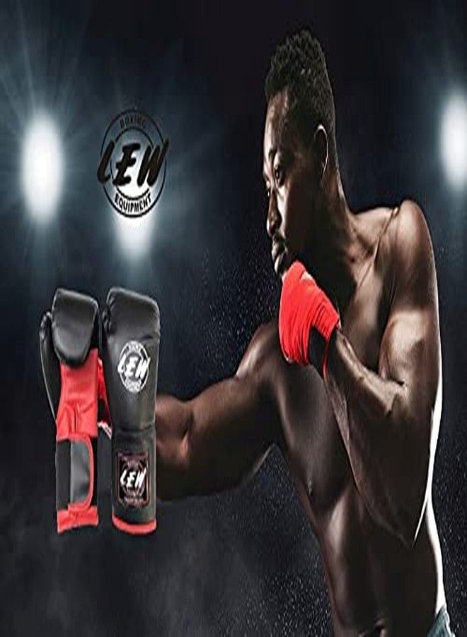 LEW 10OZ Black/Red Training Boxing Gloves - Image 5