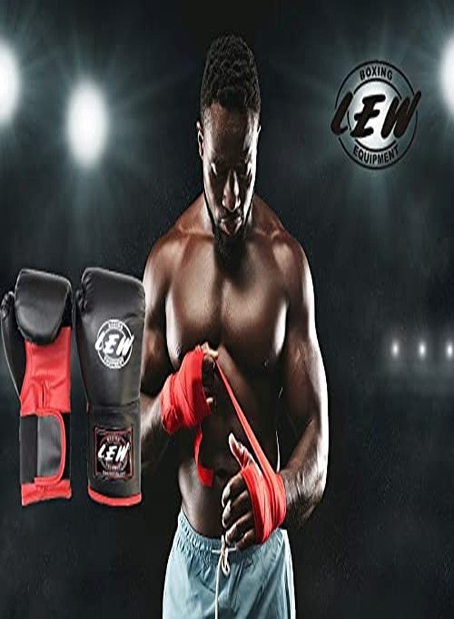 LEW 10OZ Black/Red Training Boxing Gloves - Image 4
