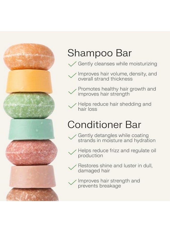 The Earthling Co. Shampoo & Conditioner Bar Set - Promote Hair Growth, Strengthen & Volumize All Hair Types - Paraben & Sulfate Free Formula with Natural Ingredients for Dry Hair (Vanilla Coconut)