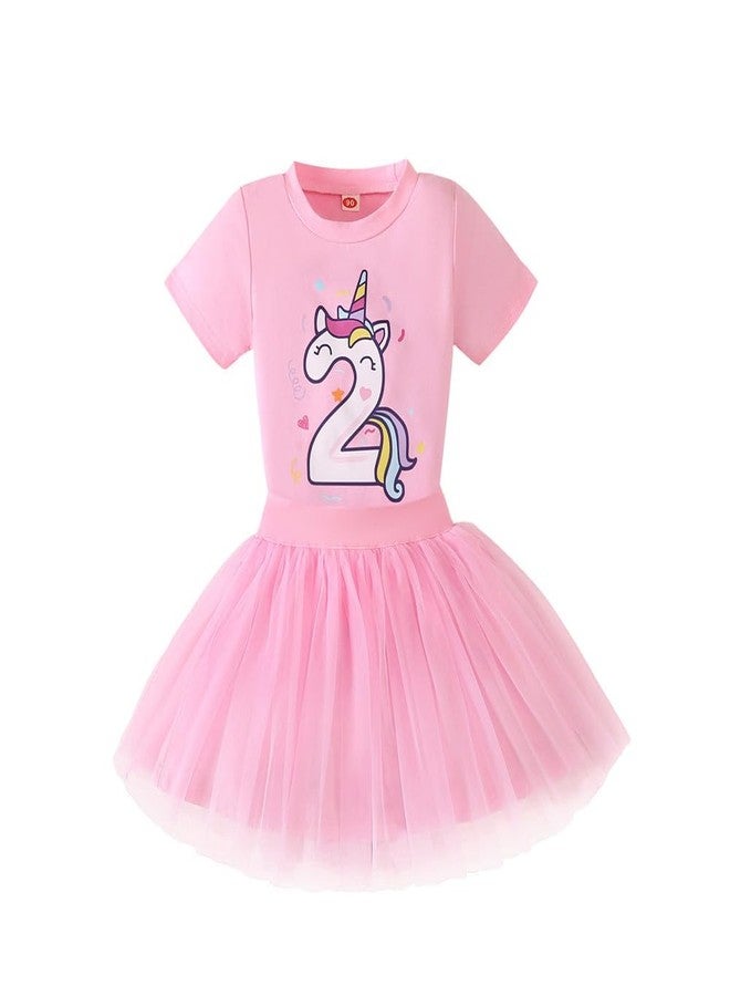 CPEI 2nd Birthday Outfit Girl T-shirt Tutu Skirt 2 Year Old Girl Birthday Outfit Clothes - Image 1