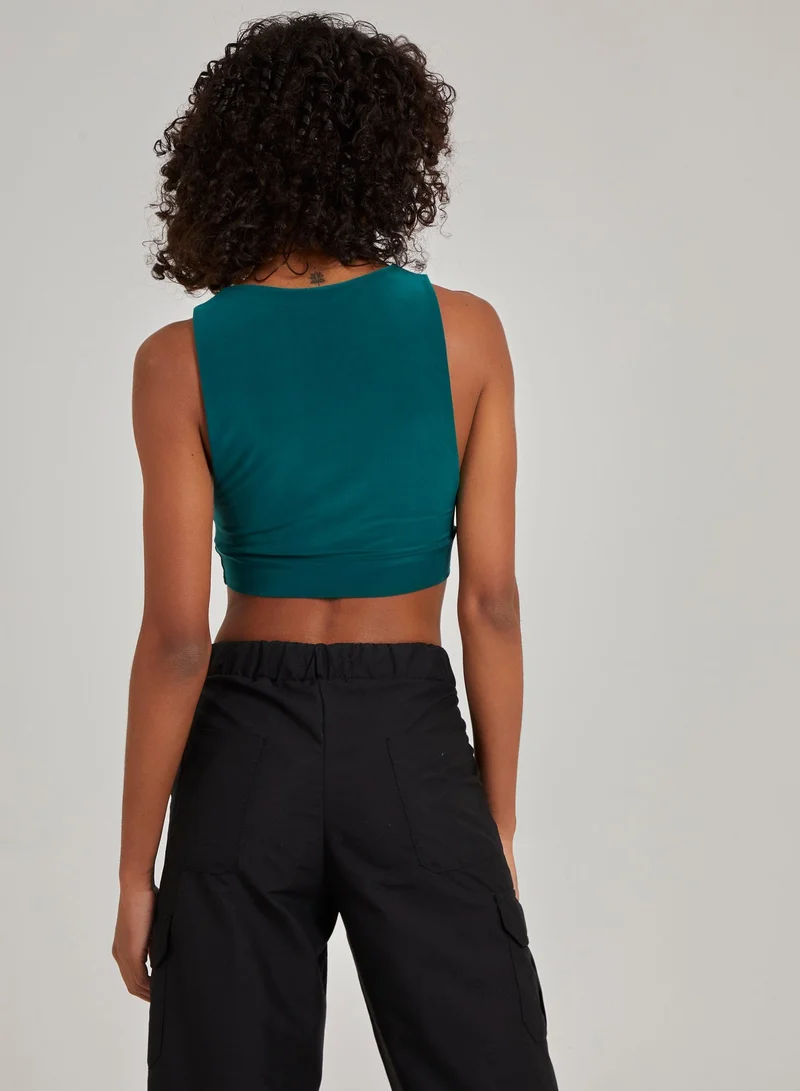 Pink Vanilla Sleeveless Slinky Crop Top