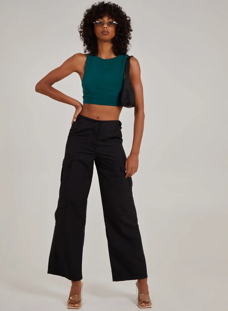 Pink Vanilla  Sleeveless Slinky Crop Top for Women | Best Price UAE