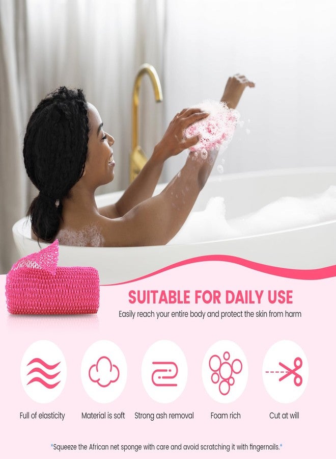ZOCY African Net Sponge, Authentic Exfoliating Body Scrubber for Bath and Shower, Multiple Textures with Gentle Deep Exfoliating and Rich Lather for All Skins (Pack of 2 (Pink+Purple)) - Image 5