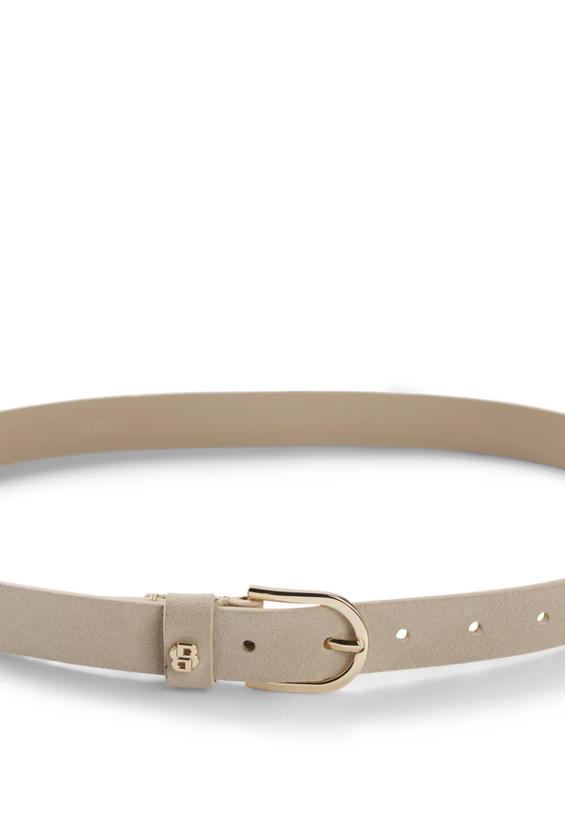 BOSS Suede belt with Double B monogram