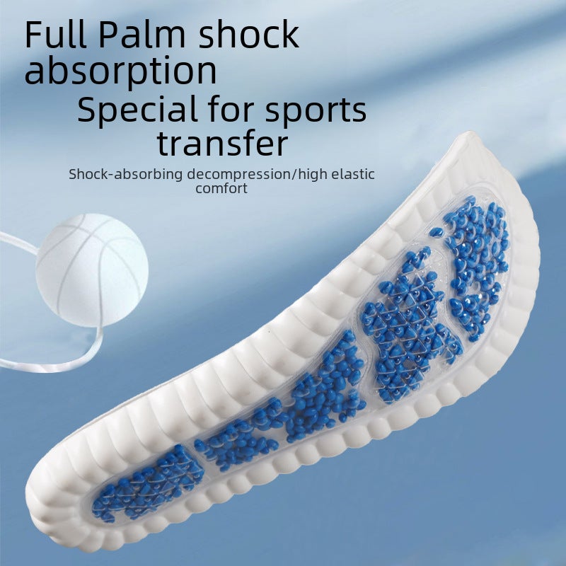 Shock-Absorbing Cushioning Running Insoles Gray surface with white background