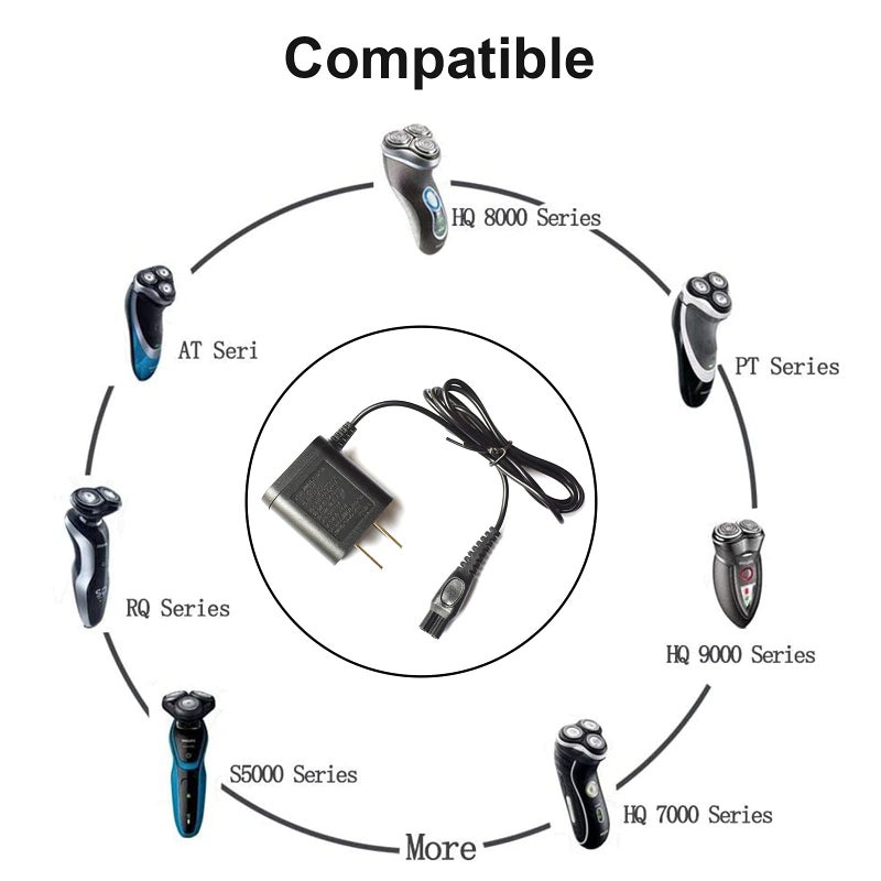 LinMei Adapter Power Cord 15V Compatible with Philips Norelco HQ8505 7000 5000 3000 Series 3500 MG3750 MG5750 MG7750 S1560 Electric Shaver Multigroom Beard Trimmer Adapter Power Charging Cord - Image 5