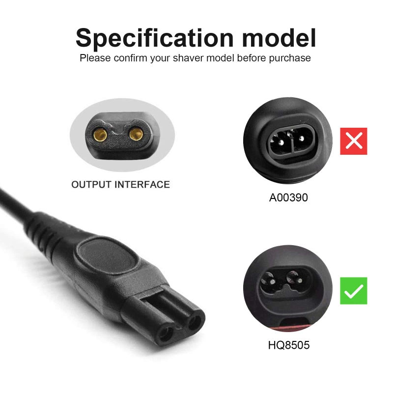 LinMei Adapter Power Cord 15V Compatible with Philips Norelco HQ8505 7000 5000 3000 Series 3500 MG3750 MG5750 MG7750 S1560 Electric Shaver Multigroom Beard Trimmer Adapter Power Charging Cord - Image 3