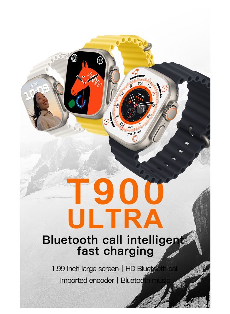AROAQ 220.0 mAh T900 Ultra Wireless Charging New Features Super Fast Latest Smart Watch Black Black - Image 2