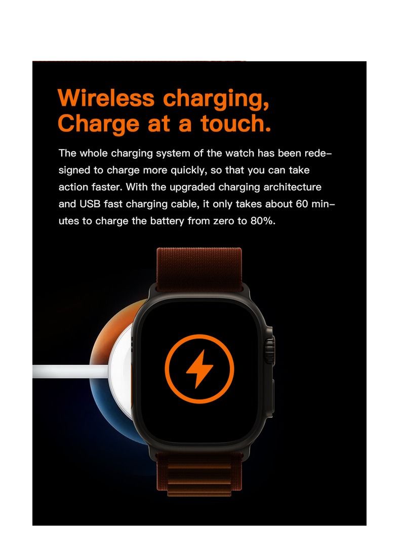 AROAQ 220.0 mAh T900 Ultra Wireless Charging New Features Super Fast Latest Smart Watch Black Black - Image 4