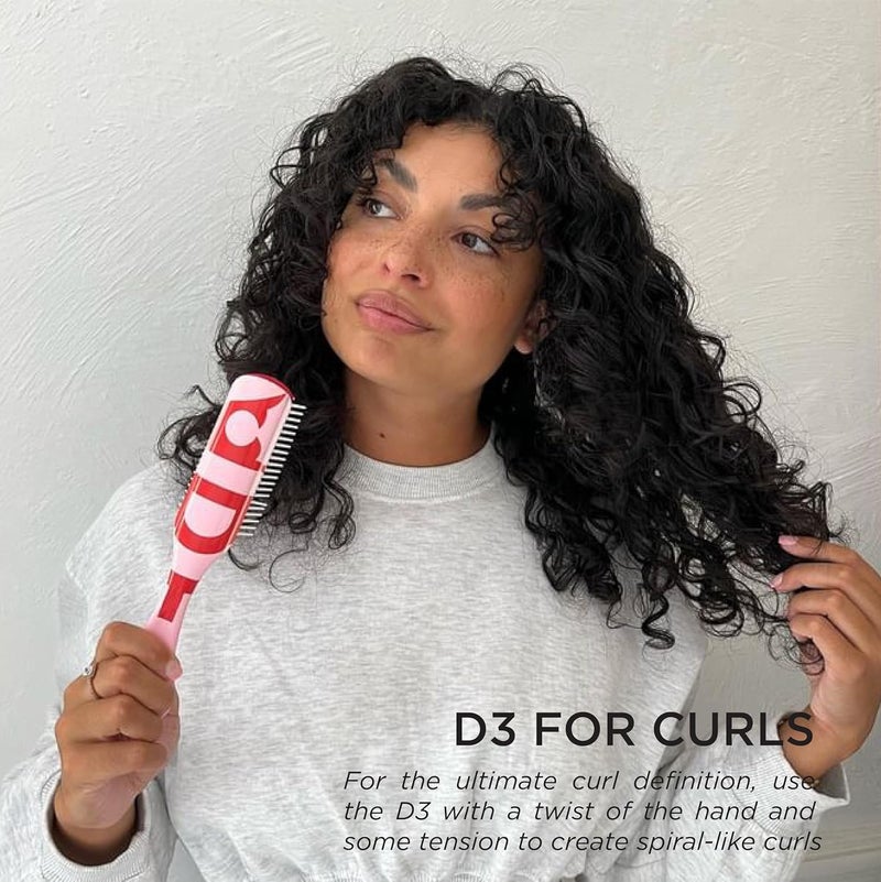 DENMAN D3 Curly HairBrush for Women & Men – 7 Row Detangling & Curl Defining Brush for Natural Curly, Coily, Wavy Hair – Styling Brush for Smooth defined Curls - Image 2