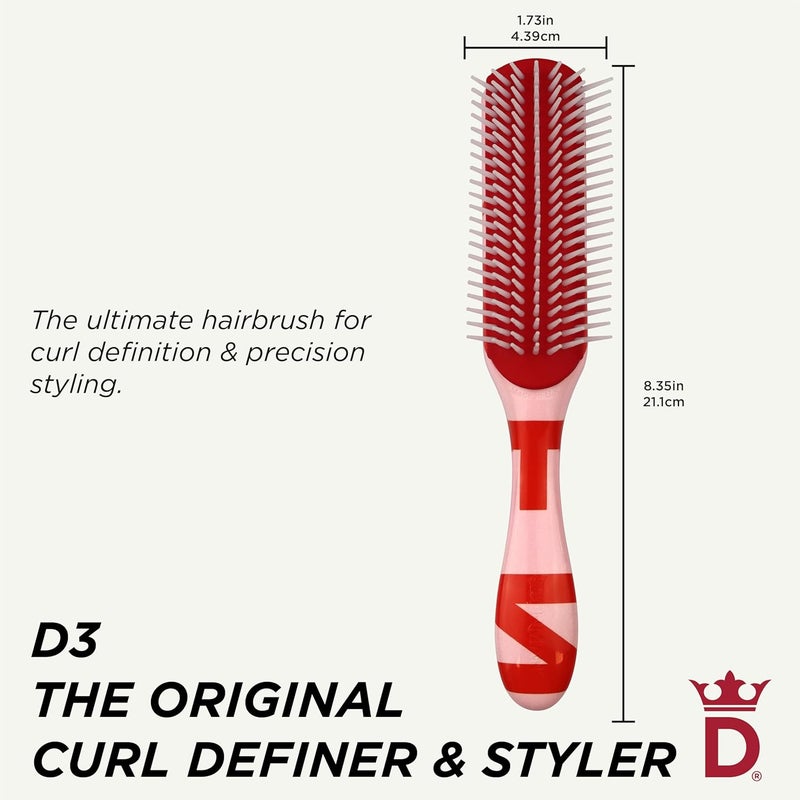 DENMAN D3 Curly HairBrush for Women & Men – 7 Row Detangling & Curl Defining Brush for Natural Curly, Coily, Wavy Hair – Styling Brush for Smooth defined Curls - Image 1