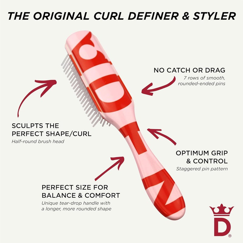 DENMAN D3 Curly HairBrush for Women & Men – 7 Row Detangling & Curl Defining Brush for Natural Curly, Coily, Wavy Hair – Styling Brush for Smooth defined Curls - Image 4